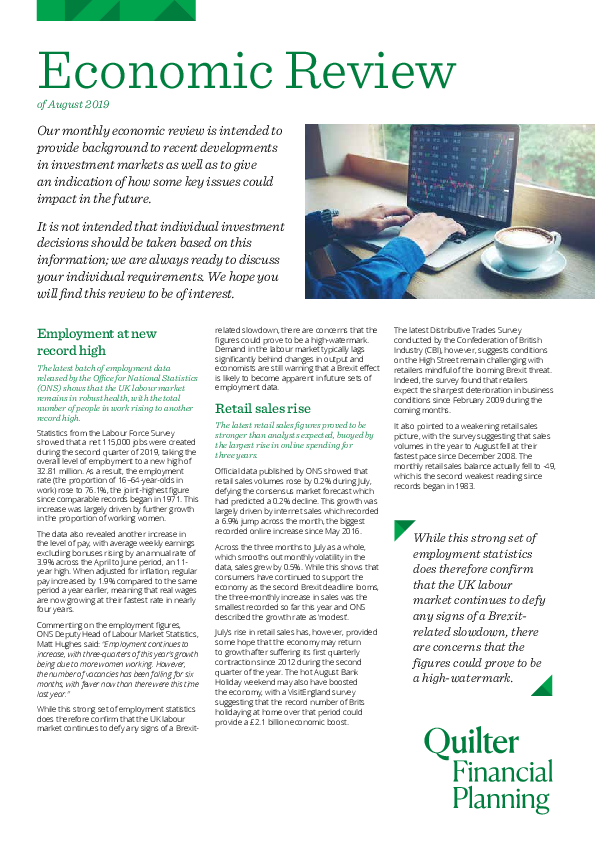 Economic Review of August 2019