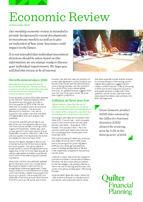 Economic Review of November 2019