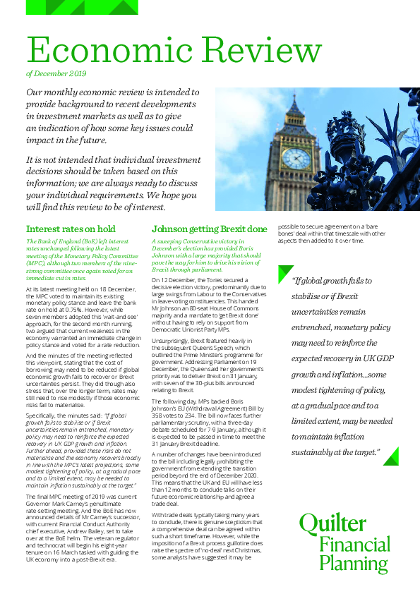 Economic Review of December 2019
